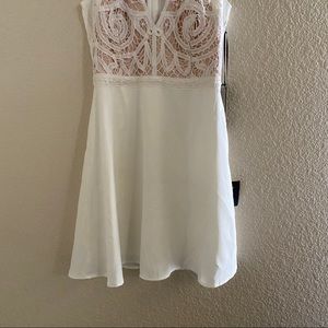 florentia white crochet lace skater dress
